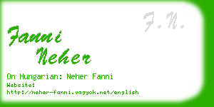 fanni neher business card